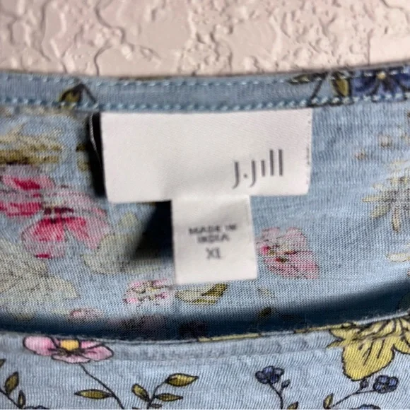 J. Jill Blue 3/4 Sleeve Boxy Tunic - Picture 2 of 8